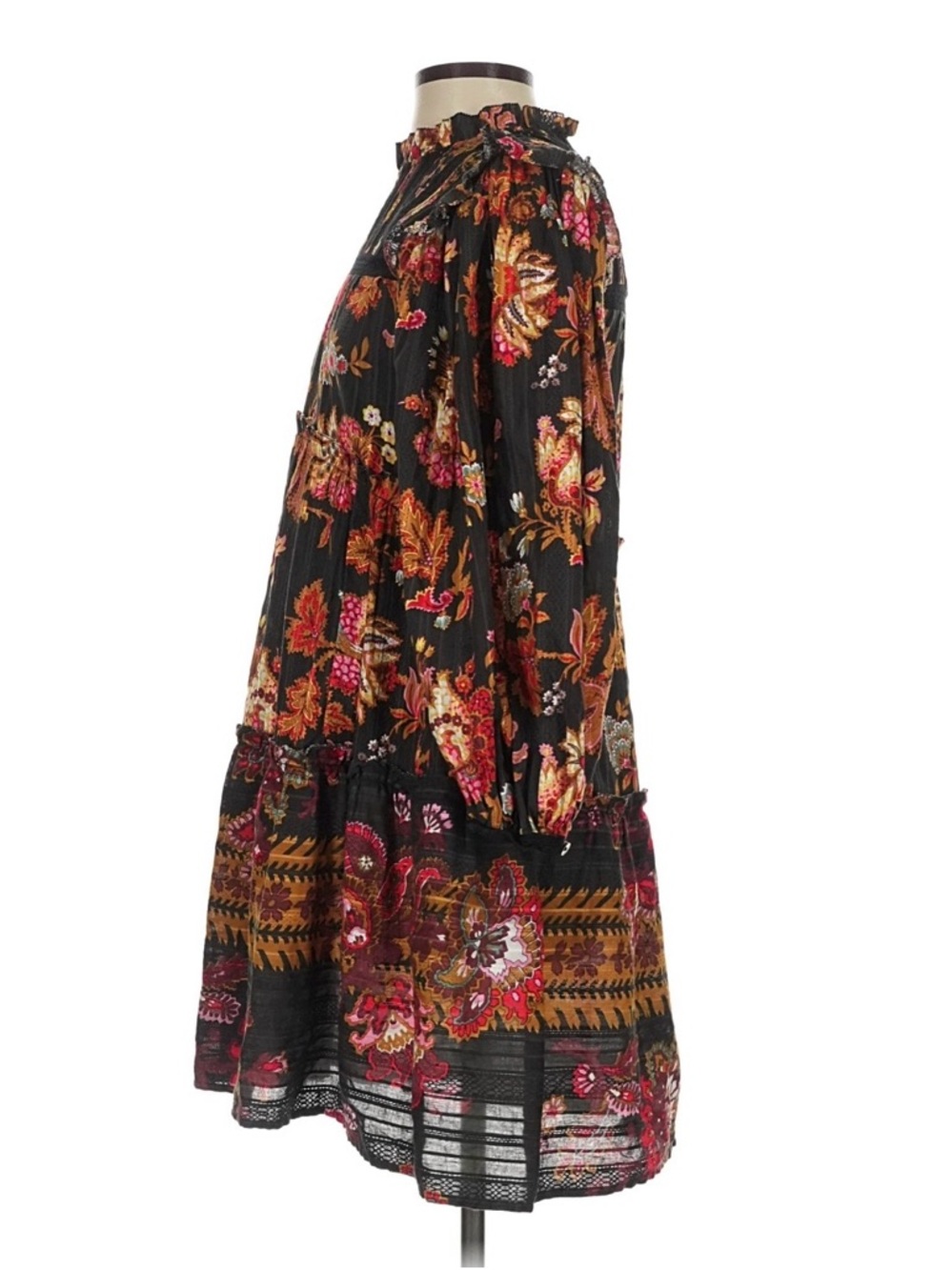 SEA New York Black Floral Long Sleeve Mini - Sz 2 - Picture 9 of 11
